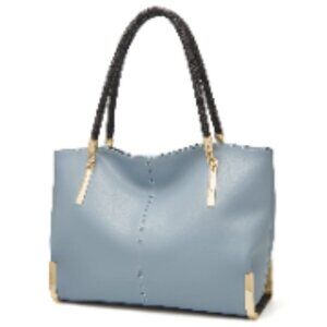 Large Capacity Leather Tote Handbag with Zipper Closure